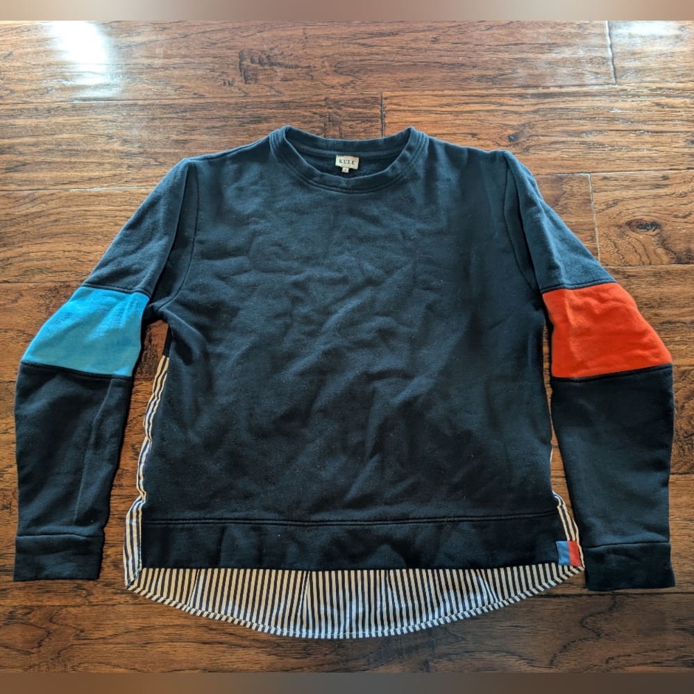 KULE Women's Crewneck Sweatshirt with Blue and Red Accents Size Small